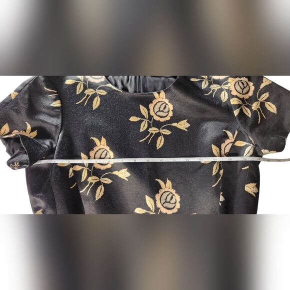 Jill Stuart Dress Silk Satin Mini Floral Black Coquette‎ Fit Flare Preppy 8 - Picture 5 of 8